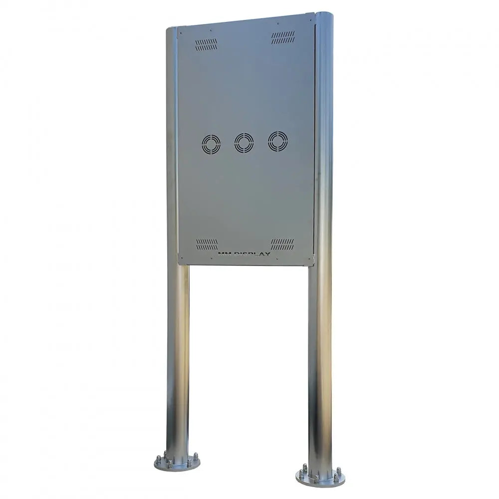 Outdoor Display mit Edelstahl Standfuß von 32 Zoll bis 75 Zoll - Set Multimedia Display GmbH