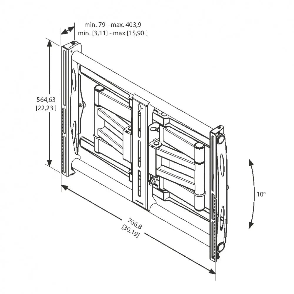 MM-6851 Ausziehbarer Wandhalter für Brandschutzgehäuse bis 80kg Multimedia Display GmbH