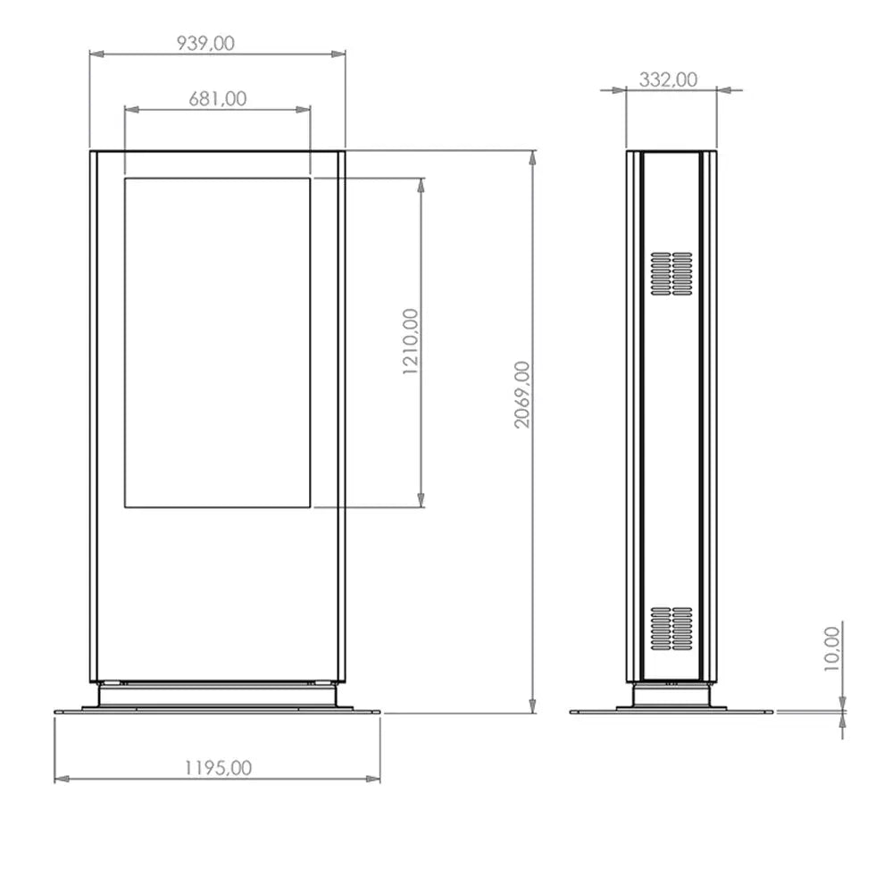 Outdoor Werbestele Doppelseitig MMLS55OM-D mit hoher Helligkeit Multimedia Display GmbH