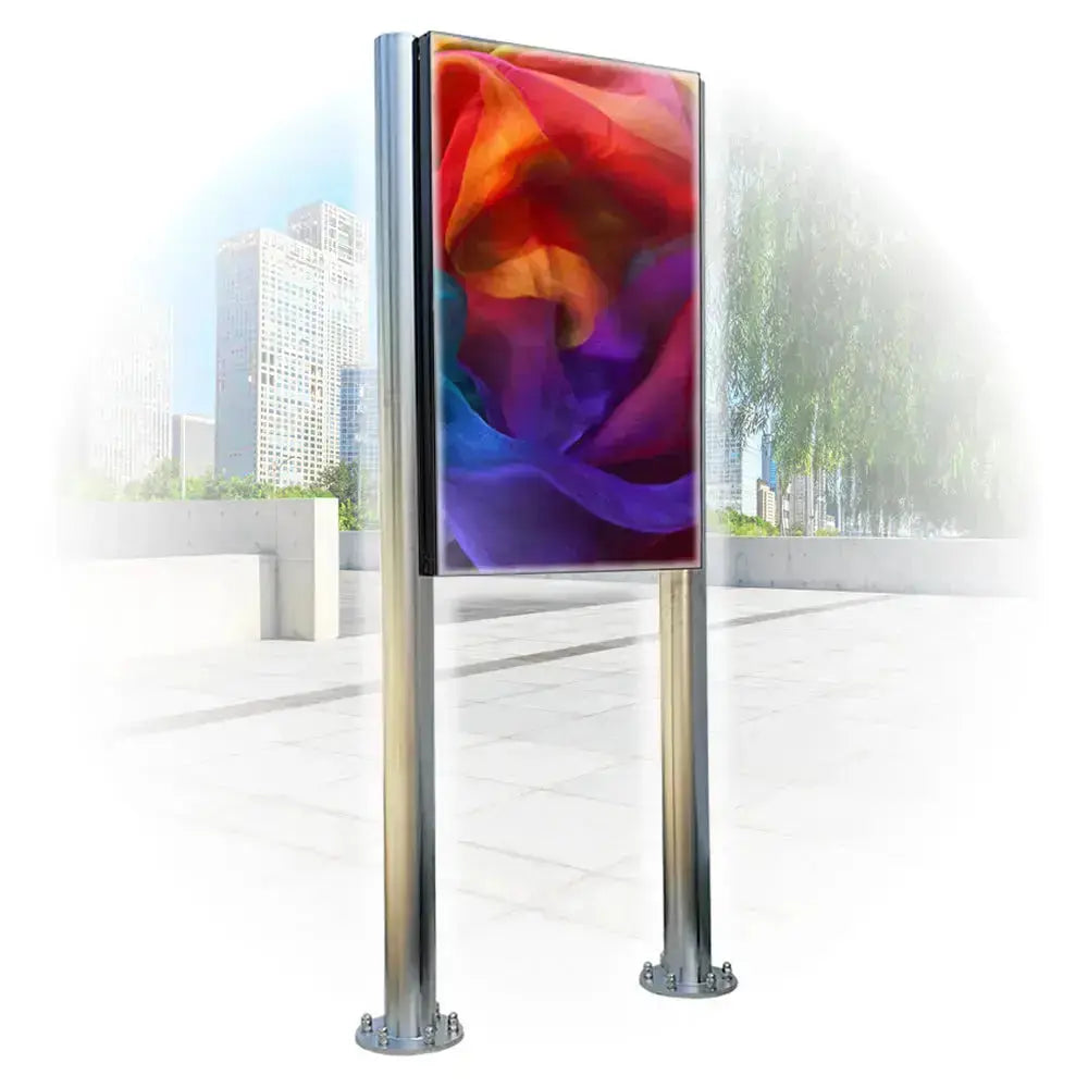 DOOHSTAND-ES Edelstahl Standfuß für Outdoor Monitore Multimedia Display GmbH