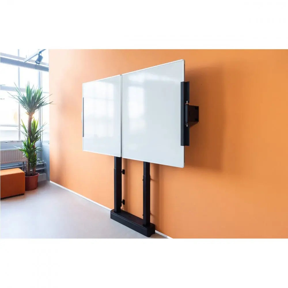 RISE A218 Whiteboard-Set 86 Zoll für motorbetriebenen RISE Display-Lift, Boden-Wand-Lösung (schwarz) - Multimedia Display GmbH