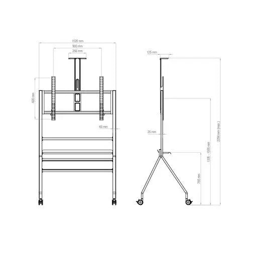 Hagor Flip Stand Scandio Black 75" - 85" - Displayspezifisch für Samsung Flip 75 Zoll & Samsung Flip 85 Zoll Multimedia Display GmbH